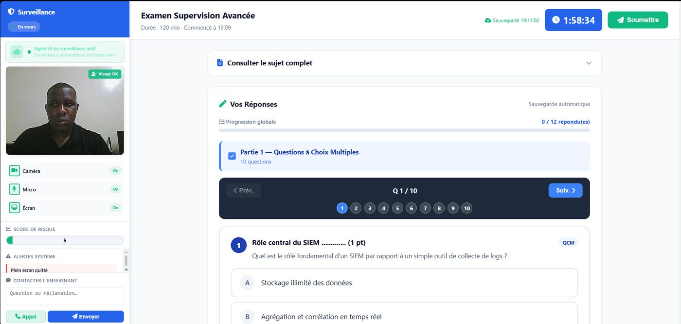 Composition sous surveillance IA en temps réel